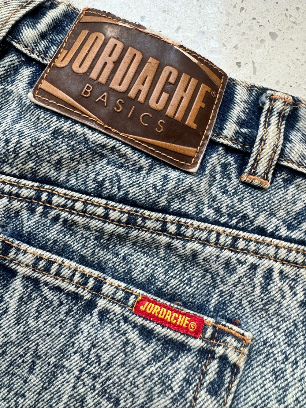 Vintage JORDACHE Light Blue Acid Wash Denim Skirt with Bow Accents - Picture 11 of 11
